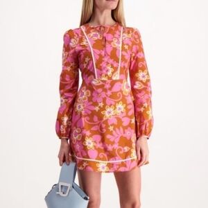 WARM floral vintage inspired Chelsea mini dress size medium